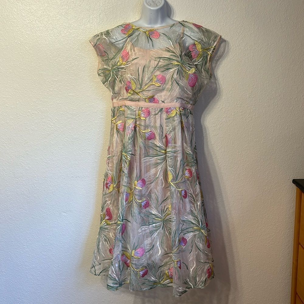 Harlyn Modcloth Floral Embroidered Midi Dress 1X